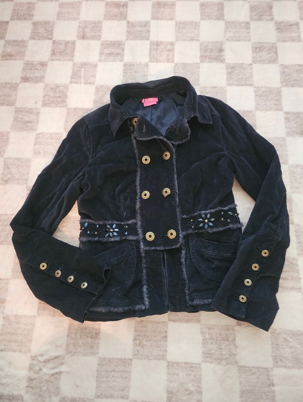 BCBGirls Navy Blue Velvet Jacket Size M
